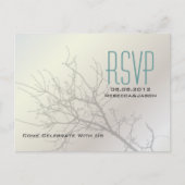 Modern Tortelduifjes Tree White Wedding RSVP Uitnodiging Briefkaart (Voorkant)