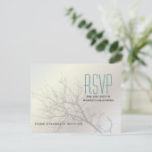 Modern Tortelduifjes Tree White Wedding RSVP Uitnodiging Briefkaart (Staand voorkant)