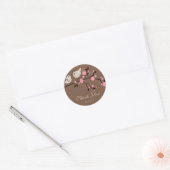 Modern Tortelduifjes Vrijgezellenfeest Dank u Stic Ronde Sticker (Envelop)