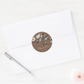 Modern Tortelduifjes Vrijgezellenfeest Dank u Stic Ronde Sticker (Envelop)