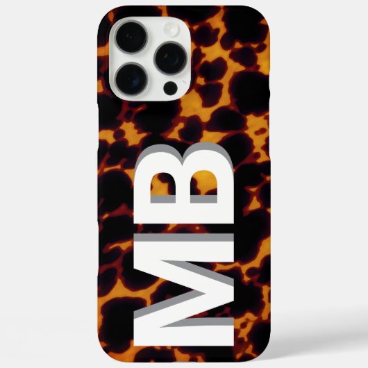 Modern tortoiseshell-monogram Case-Mate iPhone case (Achterkant)