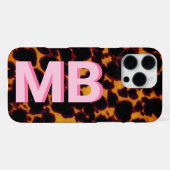 Modern tortoiseshell-monogram iPhone hoesje (Achterkant horizontaal)