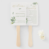 Modern Toscane Olijfbladeren Branch Wedding HandFa Handwaaier (Voorkant en achterkant)
