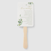 Modern Toscane Olijfbladeren Branch Wedding HandFa Handwaaier (Achterkant)