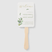 Modern Toscane Olijfbladeren Branch Wedding HandFa Handwaaier (Voorkant)