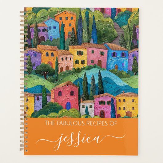 Modern Toscane patroon naam recept Planner (Voorkant)