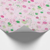 Modern Tossed Planets, Roos roze & groen Cadeaupapier (Hoek)