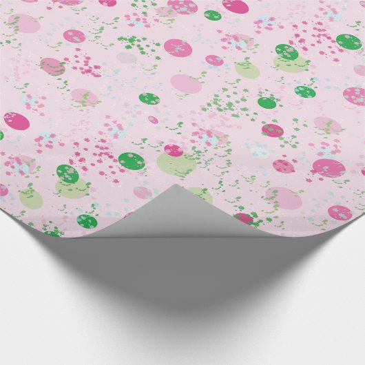 Modern Tossed Planets, Roos roze & groen Cadeaupapier (Hoek)