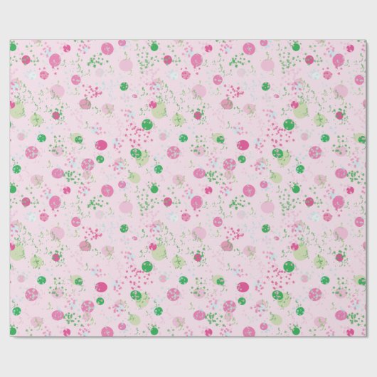 Modern Tossed Planets, Roos roze & groen Cadeaupapier (Vlak)