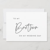 Modern tot mijn broer op mijn trouwdag kaart (Voorkant)
