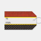 Modern tot-van in rood, wit, zwart en goud cadeaulabel (Voorkant (Horizontaal))