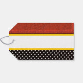 Modern tot-van in rood, wit, zwart en goud cadeaulabel (Achterkant Horizontaal)