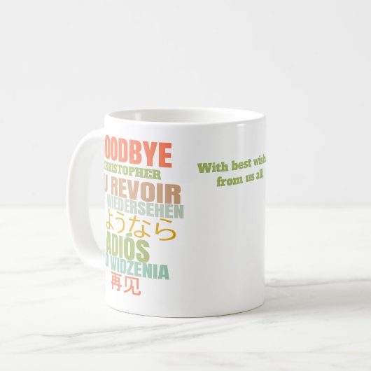 Modern Tot ziens weglopen Koffiemok (Voorkant links)