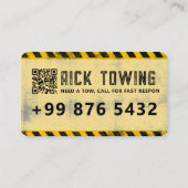 Modern Towing Service | Geel Visitekaartje (Achterkant)