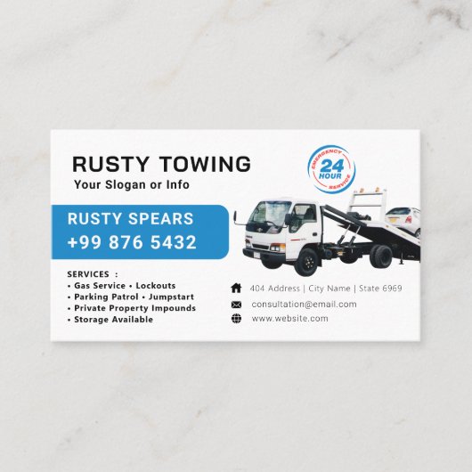 Modern Towing Service | wit Visitekaartje (Voorkant)