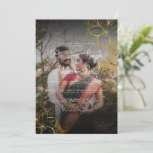 Modern & Traditional Gold Mehndi Indian Wedding Kaart (Staand voorkant)