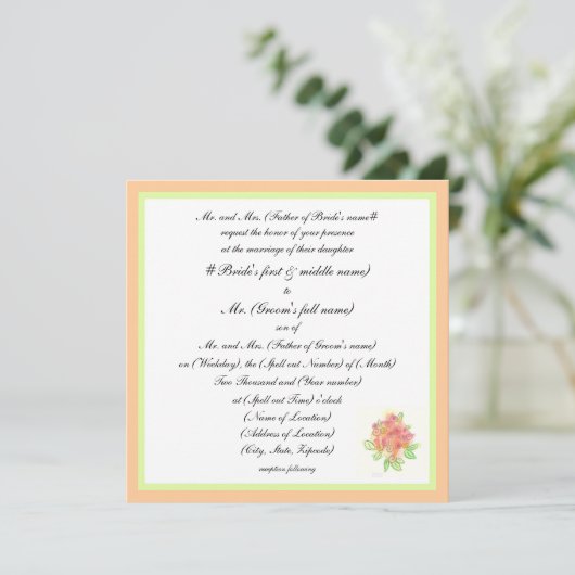 Modern traditioneel huwelijk kaart (Staand voorkant)