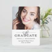 Modern traditioneel wit | Foto Afstudeerder Party Kaart (Staand voorkant)