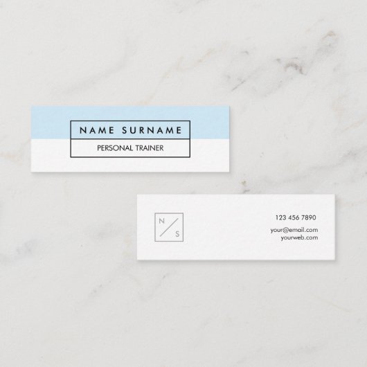 Modern Trainer Pastel Blue Mini Visitekaartje (Voorkant / Achterkant)