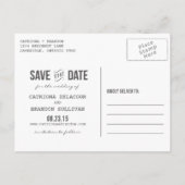 Modern transparant label | Briefkaart Datum opslaa (Achterkant)