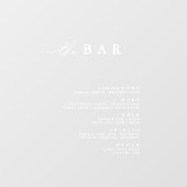 Modern Transparant Minimalistisch Bar Menu Pedesta Raamsticker (Vel)
