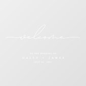Modern Transparant Wedding Welcome Poster Raamsticker (Vel)