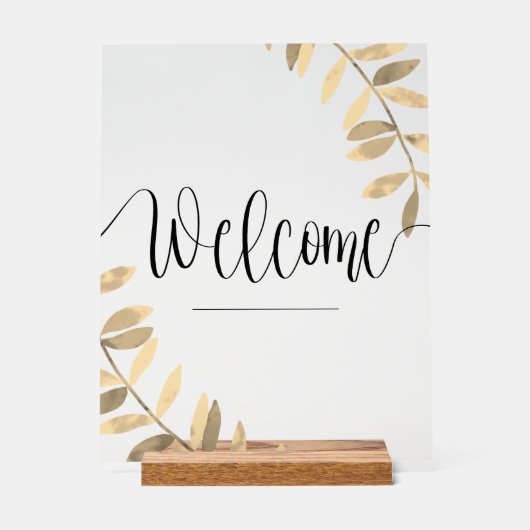 Modern transparant welkom acryl bord (Voorkant)
