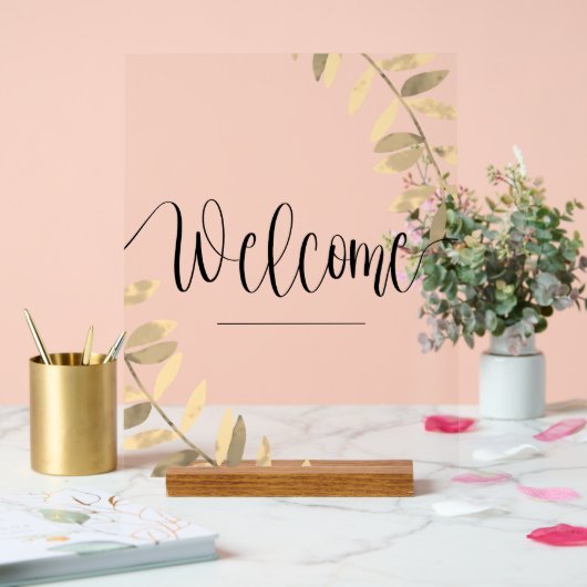 Modern transparant welkom acryl bord (Huwelijk)