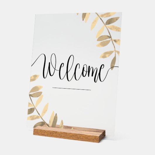Modern transparant welkom acryl bord (Hoek)