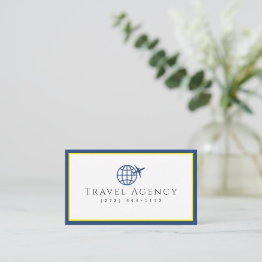 Modern Travel Agency Agent Visitekaartje (Staand voorkant)