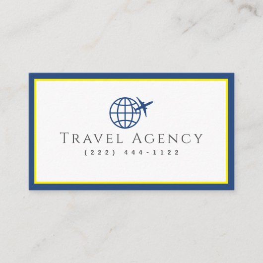 Modern Travel Agency Agent Visitekaartje (Voorkant)