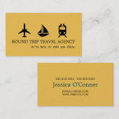 Modern Travel Agency Agent Visitekaartje (Voorkant / Achterkant)