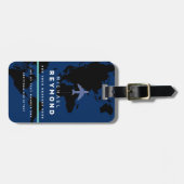 Modern Travel Bag Label met aangepaste naam Bagagelabel (Voorkant horizontaal)