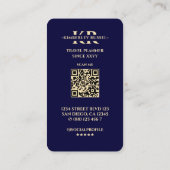 Modern Travel Planner Gold Wereldkaart Midnight Bl Visitekaartje (Achterkant)