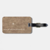 Modern Traveller Monogram Bruin Leder Bagagelabel (Achterkant horizontaal)