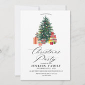 Modern Tree Christmas Party Invitations Kaarten (Voorkant)