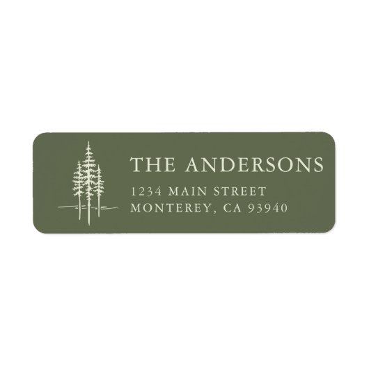 Modern Tree Forest Rustic Wedding Retouradres Etiket (Voorkant)
