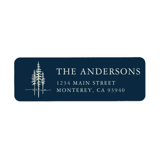 Modern Tree Forest Rustic Wedding Retouradres Etiket (Voorkant)