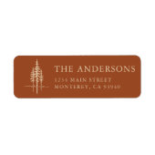 Modern Tree Forest Rustic Wedding Retouradres Etiket (Voorkant)