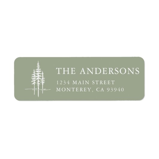 Modern Tree Forest Rustic Wedding Retouradres Etiket (Voorkant)