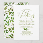 Modern Tree Greenery Waterverf Foliage Wedding Kaart (Voorkant / Achterkant)