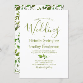 Modern Tree Greenery Waterverf Foliage Wedding Kaart