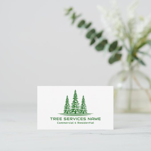 Modern Tree Logo Tree Service Visitekaartje (Staand voorkant)