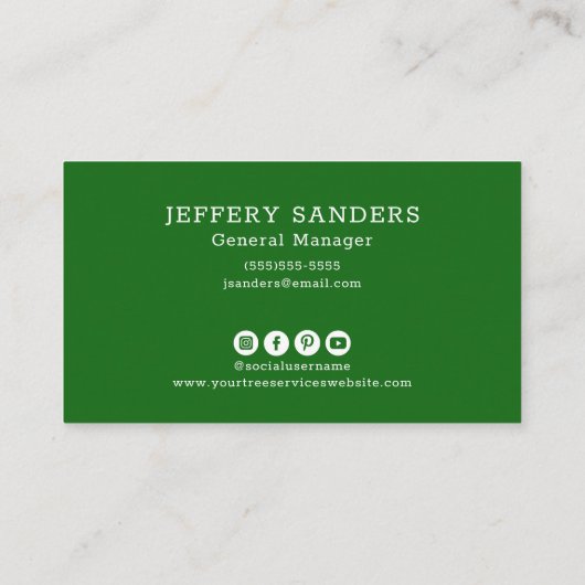 Modern Tree Logo Tree Service Visitekaartje (Achterkant)