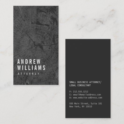 Modern Tree Rings advocaat, advocaat Visitekaartje (Voorkant / Achterkant)