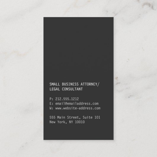 Modern Tree Rings advocaat, advocaat Visitekaartje (Achterkant)