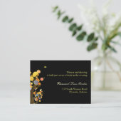 Modern Trees Black Wedding Reception Informatiekaartje (Staand voorkant)
