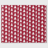 Modern Trees Burgundy Geometric Pattern Cadeaupapier (Vlak)
