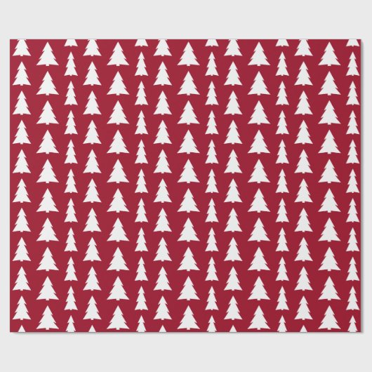 Modern Trees Burgundy Geometric Pattern Cadeaupapier (Vlak)