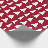 Modern Trees Burgundy Geometric Pattern Cadeaupapier (Hoek)
